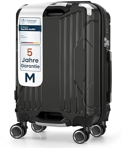 4FLY Aluminium-Rahmen Hartschalen-Handgepäckkoffer Ultraleicht M – 56×38×23 cm (39L) - TSA-Schloss, USB-A/C Ladeanschluss, 4 Spinner-Rollen & Aluminium Teleskopgriff, Erfüllt Airline Vorgaben