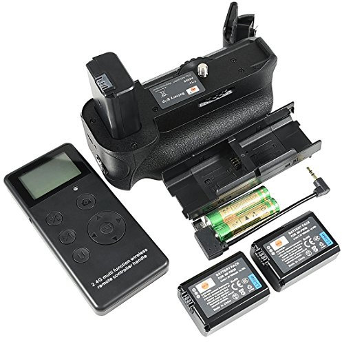 DSTE VG-A6500 Pro Battery Grip Built in 2.4G wireless control Shooting Vertical-shooting Function Compatible with Sony A6500 Mirroless Camera with 2pcs NP-FW50 Battery