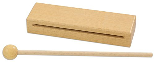 Betzold Musik - Holzblocktrommel mit Schlägel - Musikinstrument Musikunterricht Kinder
