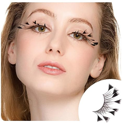 Dorisue Ciglia di Halloween Yzma Ciglia Dsiney Spider ciglia Fuochi d'artificio Ciglia Piuma Personalizzato Cosplay Drammatico Extra Long ciglia per PartyZ