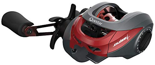 Quantum Unisex-Erwachsene Pulse Baitcast-Rolle, Silber/Rot, 100