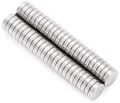 EROSPA® 50 Stück Neodym Magnete - Rund Flach Ultra Starke Dauermagnete - ca. 5 x 3 mm - NdFeB - Silber