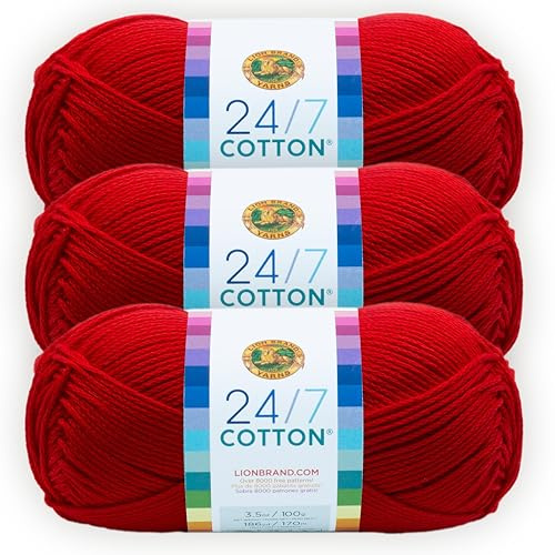 (3 Pack) 24/7 Cotton Yarn, Red