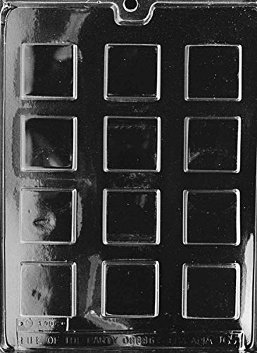 Grandmama's Goodies AO065 Plain Square Mint Chocolate Candy Soap Mold with Exclusive Molding Instructions … (1)