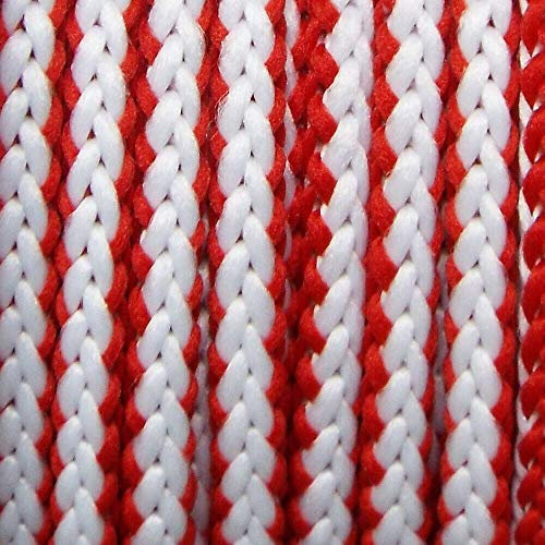 Be-Creative - Cordoncino intrecciato, 4 mm, colore: rosso e bianco
