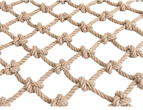 SSCYHT Hemp Climbing Net, Sturdy Safety Net Playground Rock Training Rope Net, Swing, for Kids Child Adult, Environmentally Friendly Wear Resistant,15cm,4 * 3M(13 * 10ft)