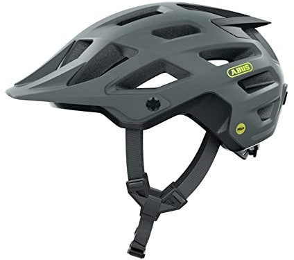 ABUS MTB-Helm Moventor 2.0 MIPS - Fahrradhelm mit Aufprallschutz für den Geländeeinsatz auf dem Mountainbike - All-Mountain-Helm für Damen und Herren - Grau Matt, M