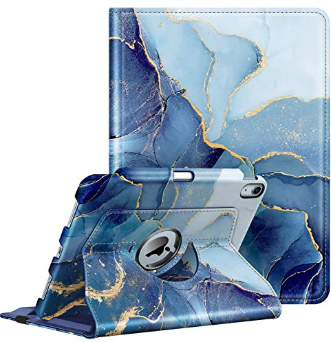 Fintie Hülle für iPad Air 11 Zoll M3 (2025)/M2 (2024), iPad Air 5. Gen 2022 / iPad Air 4 2020 10.9 Zoll mit Stifthalter - 360 Grad verstellbare Schutzhülle Cover mit mit Standfunktion, Ozean Marmor