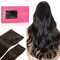 WENNALIFE Extensiones de Clip de Pelo Natural, Castaño Oscuro 150g 50cm 9 Piezas Extensiones Pelo Natural Remy Cabello Humano Extensiones Pelo Natural Clip Double Weft Extensiones de Clip