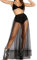 ORANDESIGNE Damen Glitter Durchsichtiges Mesh Rock Strand Bikini Cover Up für Swimwea Clubwear L Schwarz S