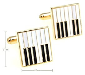 Stfery Manschettenknöpfe Herren Vergoldet, Manschettenknöpfe Personalisiert Gold Cufflinks Klavier Schmuck Geschenk