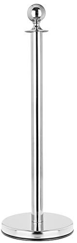 Stagecaptain PLS-150FS Absperrständer silber, Höhe des Pfostens: 96 cm | Ständer aus Edelstahl in silber, Mit weiteren Leitpfosten kombinierbar, Oberer Abschluss in Kugel-Form, Gute Standfestigkeit
