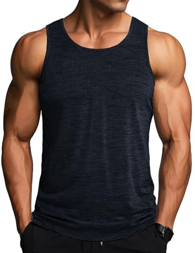 MAGCOMSEN Camiseta Tirantes Hombre Running Entrenamiento Deportiva Ropa Gimnasio Chaleco Secado Rápido UPF 50+ Camiseta sin Mangas para Hombre