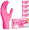 ARNOMED Einweghandschuhe Pink mit 100 Stück/Box, Nitrilhandschuhe L, Einmalhandschuhe, Handschuhe Einweg puderfrei, latexfreie Gummihandschuhe, Einweghandschuhe in XS, S, M, L & XL verfügbar