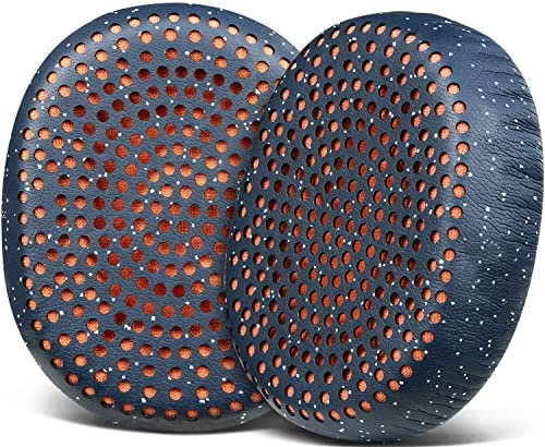 SOULWIT Earpads Replacement for Skullcandy Riff, Riff2 Wired/Wireless On-Ear Headphones, Ear Pads Cushions with Softer Leather, Noise Isolation Foam (Blue)