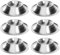 WELLGRO Eierbecher Set Edelstahl 8,6 x 2,4 cm (ØxH) Silber matt stapelbar rostfrei spülmaschinengeeignet, Stückzahl:6 Stück
