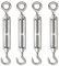4 Pezzi M8 Tenditore Acciaio Inox 304 Tenditore Filo Regolabile Tenditori Gancio e Occhiello per Cavi in ​​Acciaio Tenditori per Funi