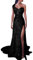 Dasongff Robe de Soirée pour Femmes à Paillettes Col V Profond Dorée Bling Sans Manches Longue Moulante - Bal, Fête, Cocktail