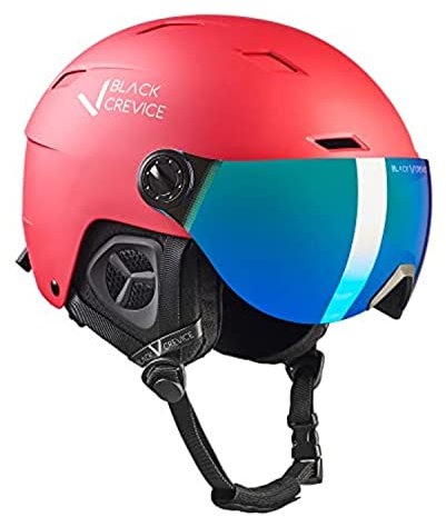 BLACK CREVICE Skihelm mit Visier Kirchberg rot, L (58-61cm)…