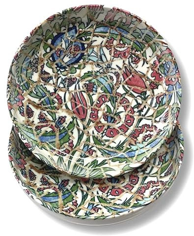 Topkapi Gourmet Lalezar - Orientalische Schüssel, Dessert, Snackschale, Salatschale, Schüssel, echtes feines Hartporzellan, ~17 cm, ~600 ml, Spülmaschinenfest (2 Stück)