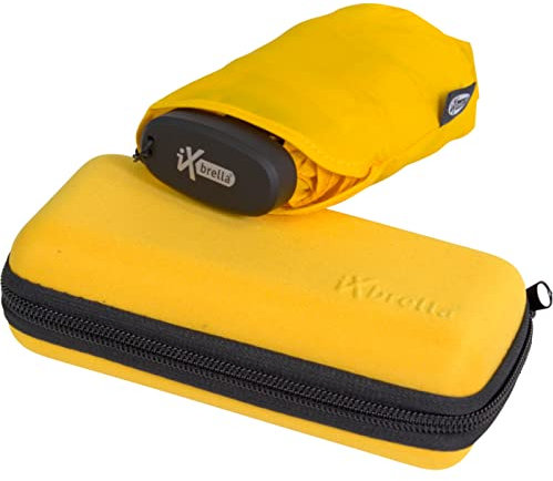iX-brella Ultra Small 15cm kleiner Taschenschirm im Handy Format mit Etui - gold fusion yellow