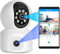 Dual Lens Camera, 2K 4MP Caméra Surveillance WiFi Intérieur, 360° PTZ Caméra, IP Caméra avec Détection Humaine/Mouvement, Suivi Auto, Vision Nocturne IR, Audio Bidirectionnel, Sirène pour Bébé/Animaux