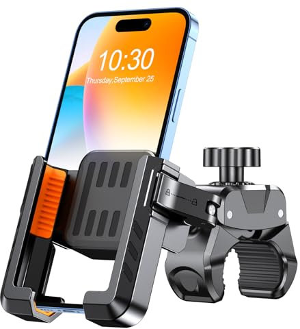 CIRYCASE Support Telephone Velo, [Caméra Non Obstruée] Support Telephone Moto, [Extrêmement Robuste] Porte Téléphone Vélo pour Le Guidon, Compatible avec iPhone 17 Pro Max, Autres Téléphones 4,7-7