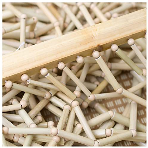 Natural Wood and Bamboo Beaded Curtain Door Curtain Doorway Beads Bamboo Beaded Screens Door Screen Curtains (Color: Natural,Size: 90 Strands/90x190cm)