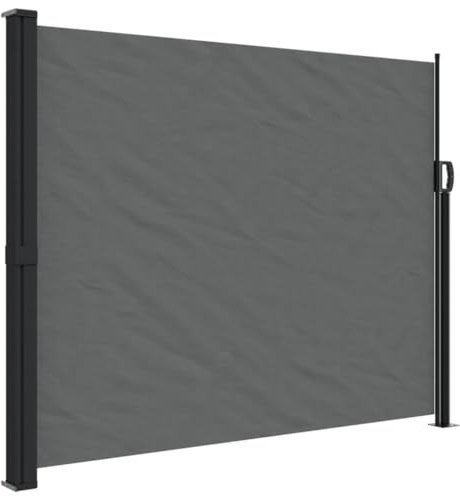 vidaXL Auvent Latéral Rétractable, Brise-Vue de Jardin, Écran de Protection, Écran de Balcon Terrasse Arrière-Cour Extérieur, Anthracite 160x300 cm