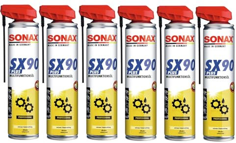 SONAX 6X SX90 Multifunktionsöl mit EasySpray (400 ml) Multifunktionsöl für alle Zwecke wie Rostlöser, Schmiermittel, Korrosionsschutz & Kriechöl| Art-Nr. 04744001