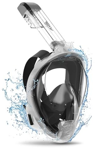 ACURE Full Face Snorkel Mask for Adult, SN04 Snorkeling Mask with Detachable Camera Mount, Dual Anti-Fog Design & Upgraded Breathing System & Anti-leak & 180° Wide View for Adults Youth