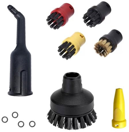 NIYATA 11 accessori per pulitore a vapore per Karcher, accessori per pulitori a vapore con ugelli, anelli di tenuta, spazzole rotonde, per Kärcher SC1 SC2 SC3 SC4 SC5 SC7 CTK10