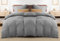 REHAN & CO Double Duvet Set Grey– Soft Brushed Microfiber Bedding Duvet Cover Sets – Plain Quilt Cover With Pillow Cases.