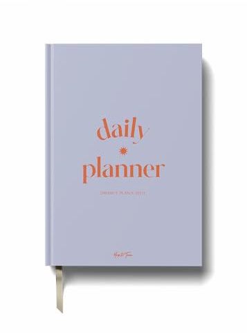 Yop & Tom Undated Daily Diary (A5) - Productivity Planner - Weekly and Daily Organizer with Time Slots - 22 Weeks - Purple