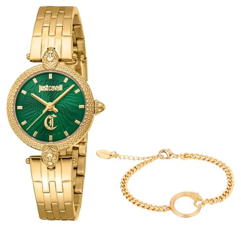 Just Cavalli Damen Analog Quarz Uhr mit Edelstahl Armband JC1L330M0055
