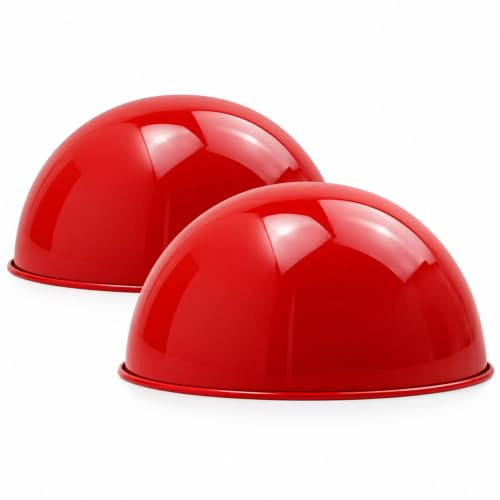 LEDSone 2x Vintage-Lampenschirme aus Metall, 21 cm, für Wohnzimmer, Schlafzimmer, Küche, Esszimmer, Restaurant, Café [Energieklasse A+] (Rot 2er-Pack)