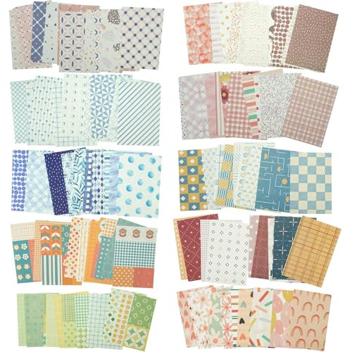 Qililandiy 500 Blatt Retro Bastelpapier Briefpapier Scrapbooking Papier Dekorpapier für Handwerk DIY Origami Deko Einladungskarten