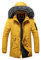 SRZYMJ Gelb Herren Übergangsjacke Frühlingsjacke Stehkragen Cargo Jacke Militär Baumwolle Arbeitsjacke mit Vielen Taschen Mantel Kostüm Einfarbiger Sweater Steppjacke Leicht Leichte Sommerjacke Hemd