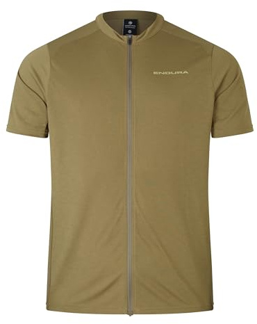 Endura Men's Loop Zipped Short Sleeve Jersey, Tweed Green, S