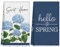 VeIef Geschirrtuch Frühling, Küchentücher Blau Hortensien Geschirrtücher Blumen, 2er Set Küchenhandtücher Saugstark Polyester 43x66 cm, Hallo Frühling Home Dekoration