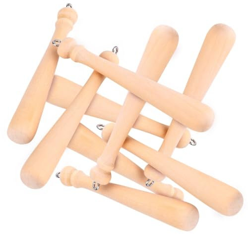 HAPINARY 50 Pezzi Portachiavi Legno Ciondolo Baseball Decorativo Ornamento Creativo