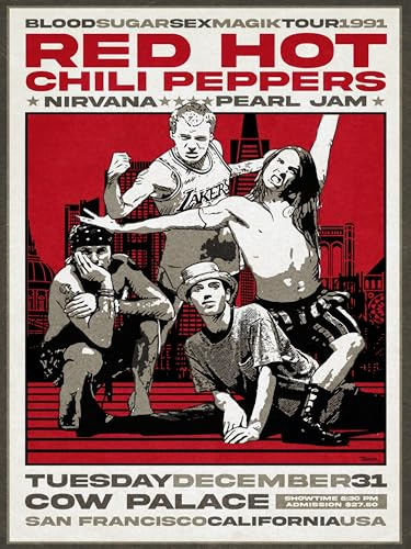 Postercinema Red Hot Chili Peppers at Cow Palace San Francisco - Poster, 30 x 40 cm