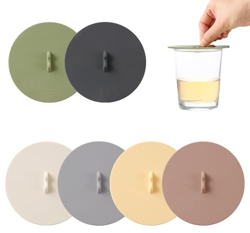6 Pcs Silicone Lids for Cup,Reusable Cup Lids,6 Colors Food Grade Airtight Seal Lid,Dust-proof Universal Silicone Cups Cover,Drink Covers for Mugs,Tea Cups,Coffee Cups