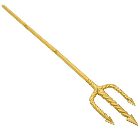 SAFIGLE Goldener Dreizack Für Halloween-Deko – Teufelsgabel Als Kostümzubehör Für Dämonen-Cosplay Abnehmbare Heugabel Für Partys Perfekte Requisite Für Gruselige Halloween Verkleidungen