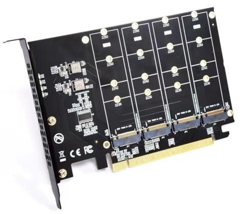 Koolenry M.2 NVME to PCIe Adapter Gen4 X16 Expansion Card Compatible with 2230, 2242, 2260, 2280 SSDs for Enhanced PC Performance