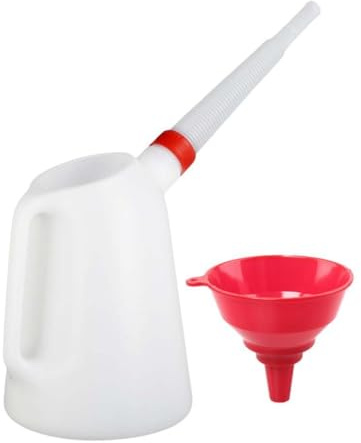 TTETTZ Pichet D'Huile Récipient Gradué Verseuse pour Moteur Cruche de Vidange avec Bouchon Anti Poussière et Bec Allongé Approprié pour Les Ateliers, 4l