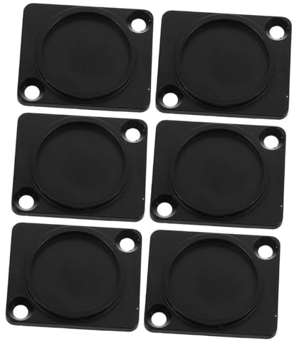 Audio Rack Staubschutzplatte Xlr Einbau Blindplatte 6 Stück | Metall, Schwarz, für Xlr Anschlüsse und Audio Rack Montage, Passend für Wandpaneele und Studio Racks
