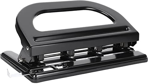 Aktenlocher Groß 4 Fach Locher Einstellbar 30 Blatt, Metall 4 - Loch Stanzlocher - Präzises Lochbild, Robust Und Vielseitig Für Büro Und Schule