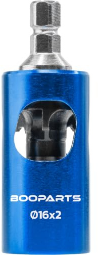 BOOPARTS - Bussola Svasatore Calibratore Ø16 mm per Tubi Multistrato | Inserto Sbavatore con Attacco Esagonale per Avvitatore, Trapano o Impugnatura | PER e PEX