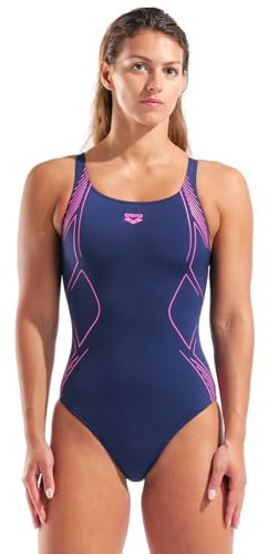 Graphic Swimsuit Swim Pro Back Damen Navy Badeanzug 011182790